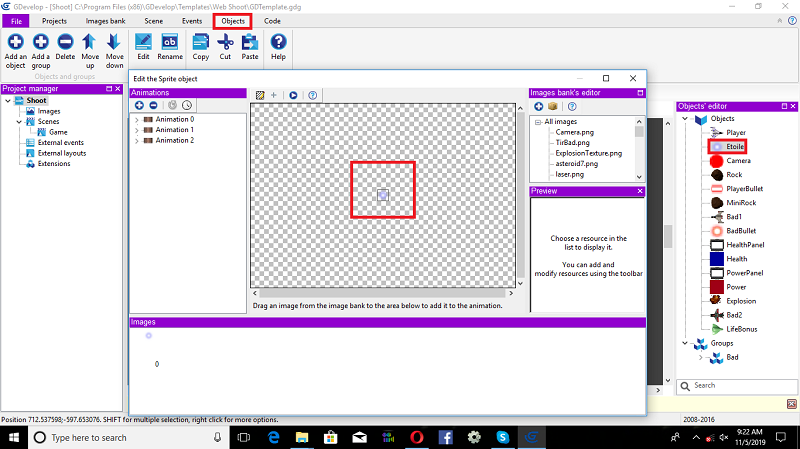 2D Air Force Combat Game Using gdevelop Engine